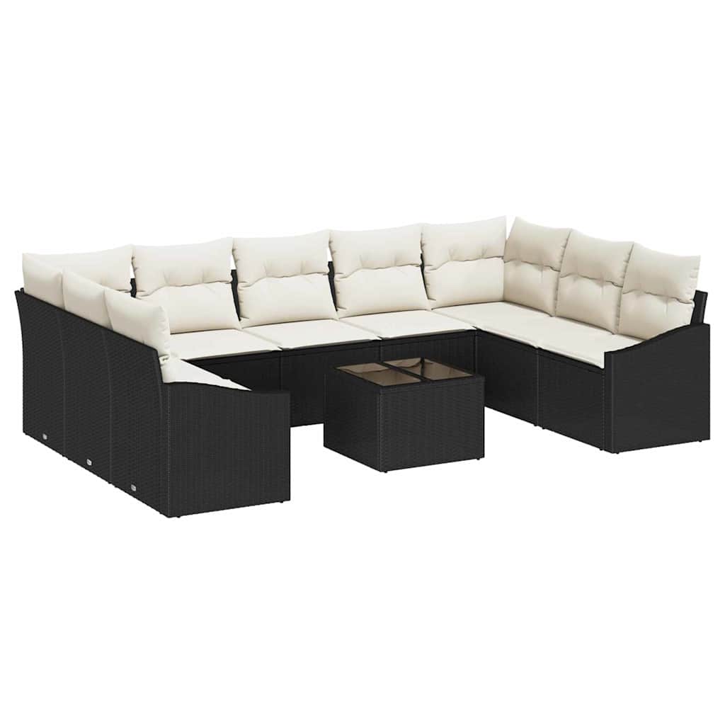 Set Divano da Giardino Marrone e Crema polyrattan
