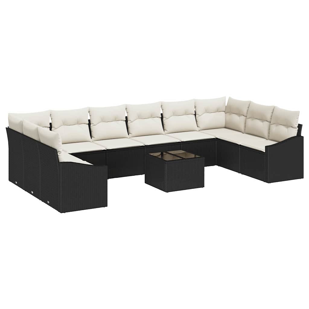 Set Divano da Giardino Marrone e Crema polyrattan