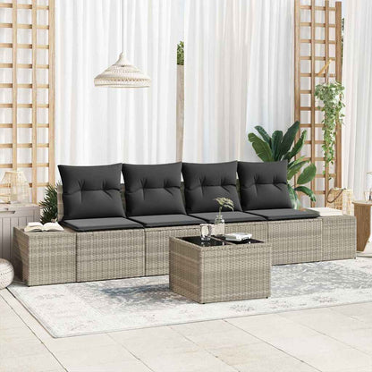 Set Divano da Giardino 5 pcs Grigio chiaro e grigio scuro