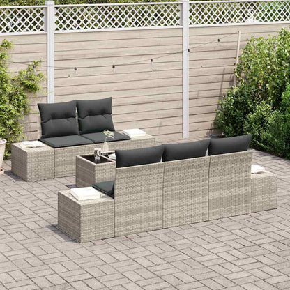 Set Divano da Giardino 6 pcs Grigio chiaro e grigio scuro