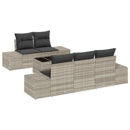 Set Divano da Giardino 6 pcs Grigio chiaro e grigio scuro