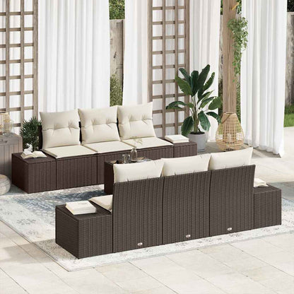 Set Divano da Giardino 8 pcs Marrone e Crema polyrattan