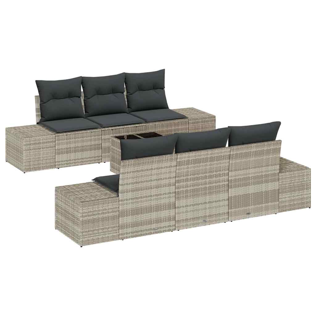 Set Divano da Giardino 8 pcs Grigio chiaro e grigio scuro