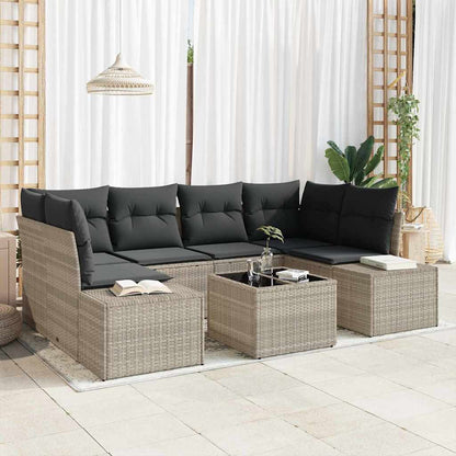 Set Divano da Giardino 8 pcs Grigio chiaro e grigio scuro