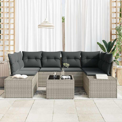 Set Divano da Giardino 8 pcs Grigio chiaro e grigio scuro