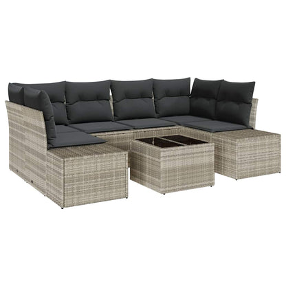 Set Divano da Giardino 8 pcs Grigio chiaro e grigio scuro