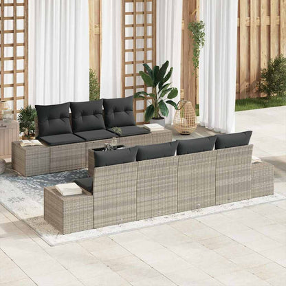 Set Divano da Giardino 8 pcs Grigio chiaro e grigio scuro