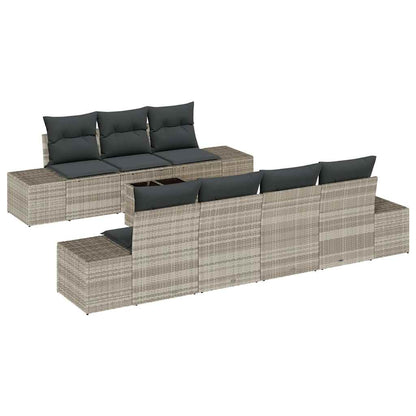 Set Divano da Giardino 8 pcs Grigio chiaro e grigio scuro