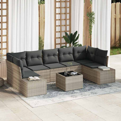 Set Divano da Giardino 8 pcs Grigio chiaro e grigio scuro