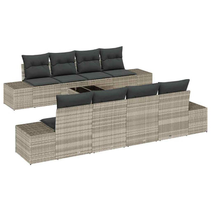 Set Divano da Giardino 8 pcs Grigio chiaro e grigio scuro