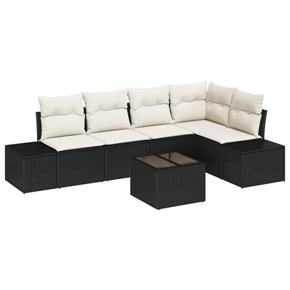 Set Divano da Giardino Marrone e Crema polyrattan