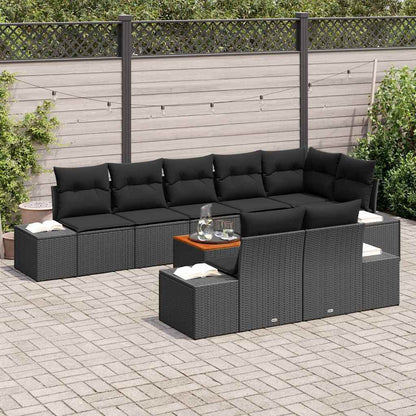 Set Divano da Giardino 9 pcs Nero