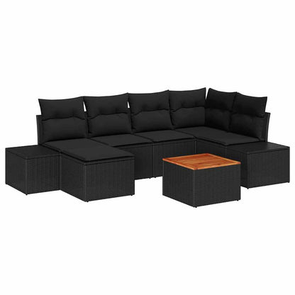 Set Divano da Giardino 7 pcs Nero