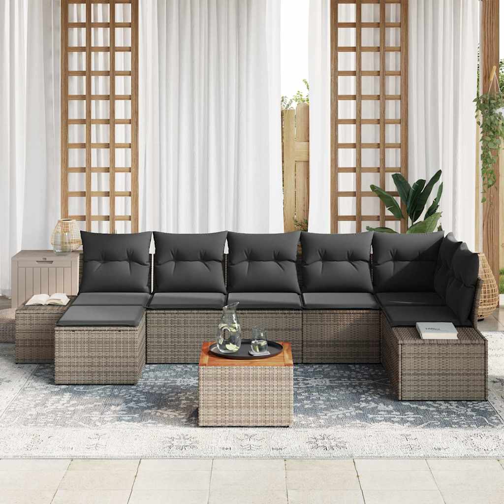 Set Divano da Giardino 8 pcs Grigio