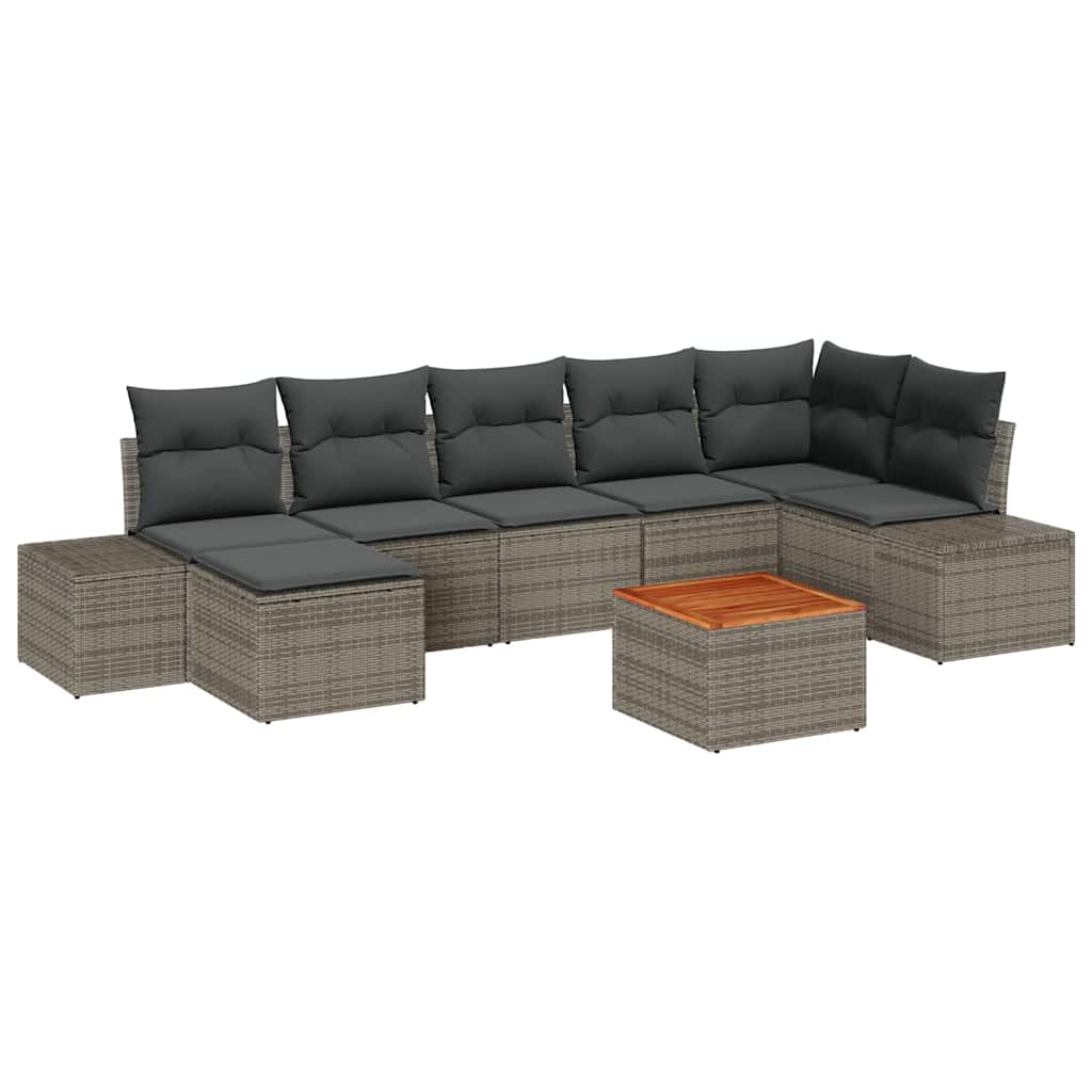 Set Divano da Giardino 8 pcs Grigio