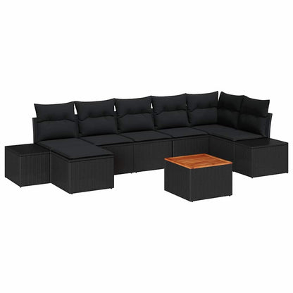 Set Divano da Giardino 8 pcs Nero