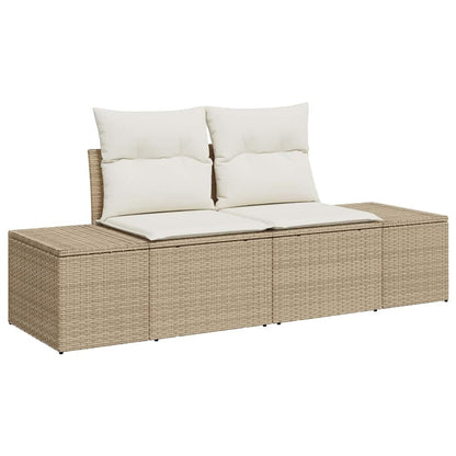 Set Divano da Giardino 9 pcs Beige e bianco
