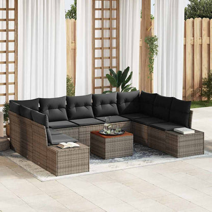 Set Divano da Giardino 10 pcs Grigio