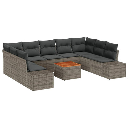 Set Divano da Giardino 10 pcs Grigio