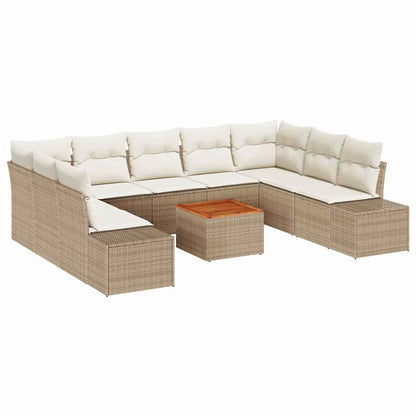 Set Divano da Giardino 10 pcs Beige e bianco