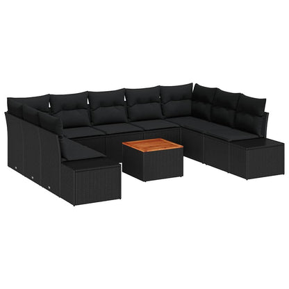 Set Divano da Giardino 10 pcs Nero