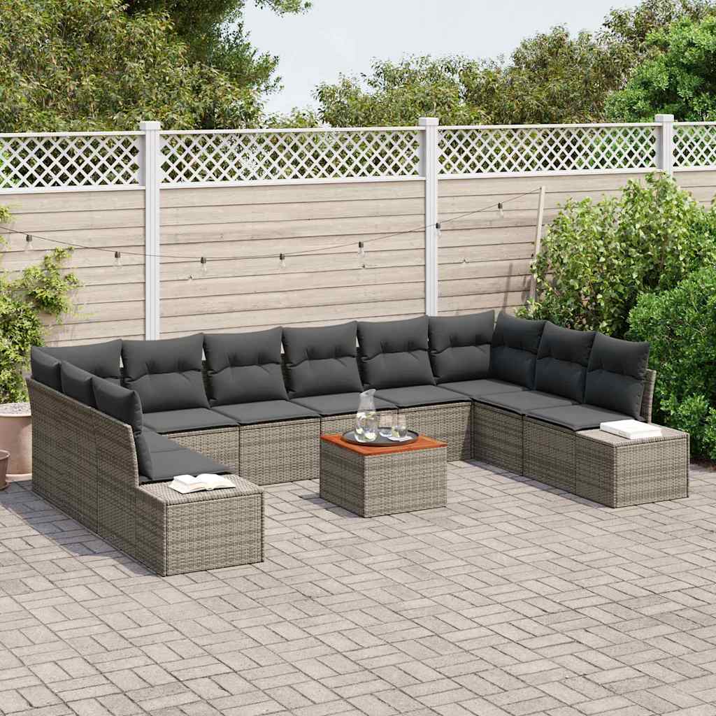 Set Divano da Giardino 11 pcs Grigio