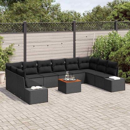 Set Divano da Giardino 11 pcs Nero