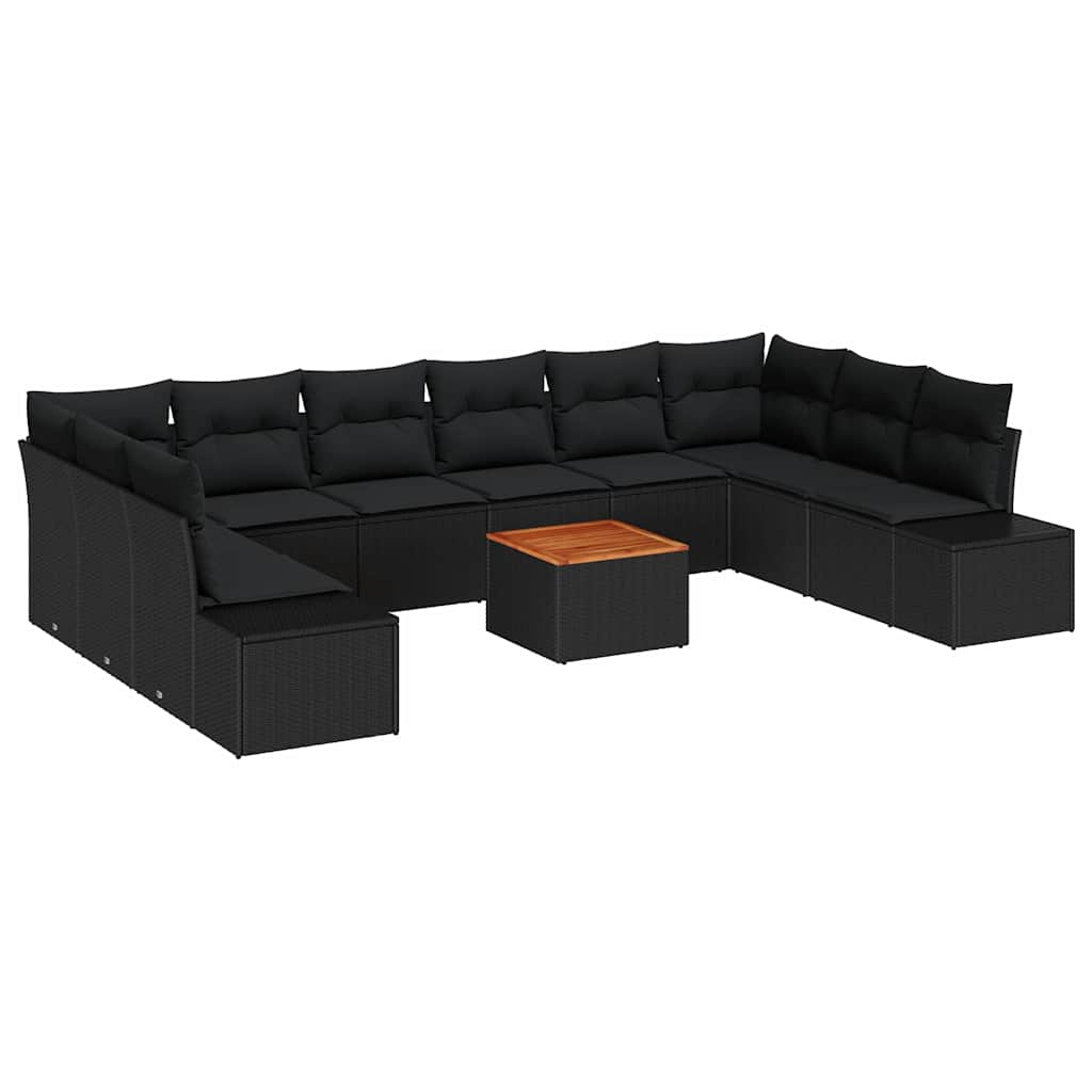 Set Divano da Giardino 11 pcs Nero