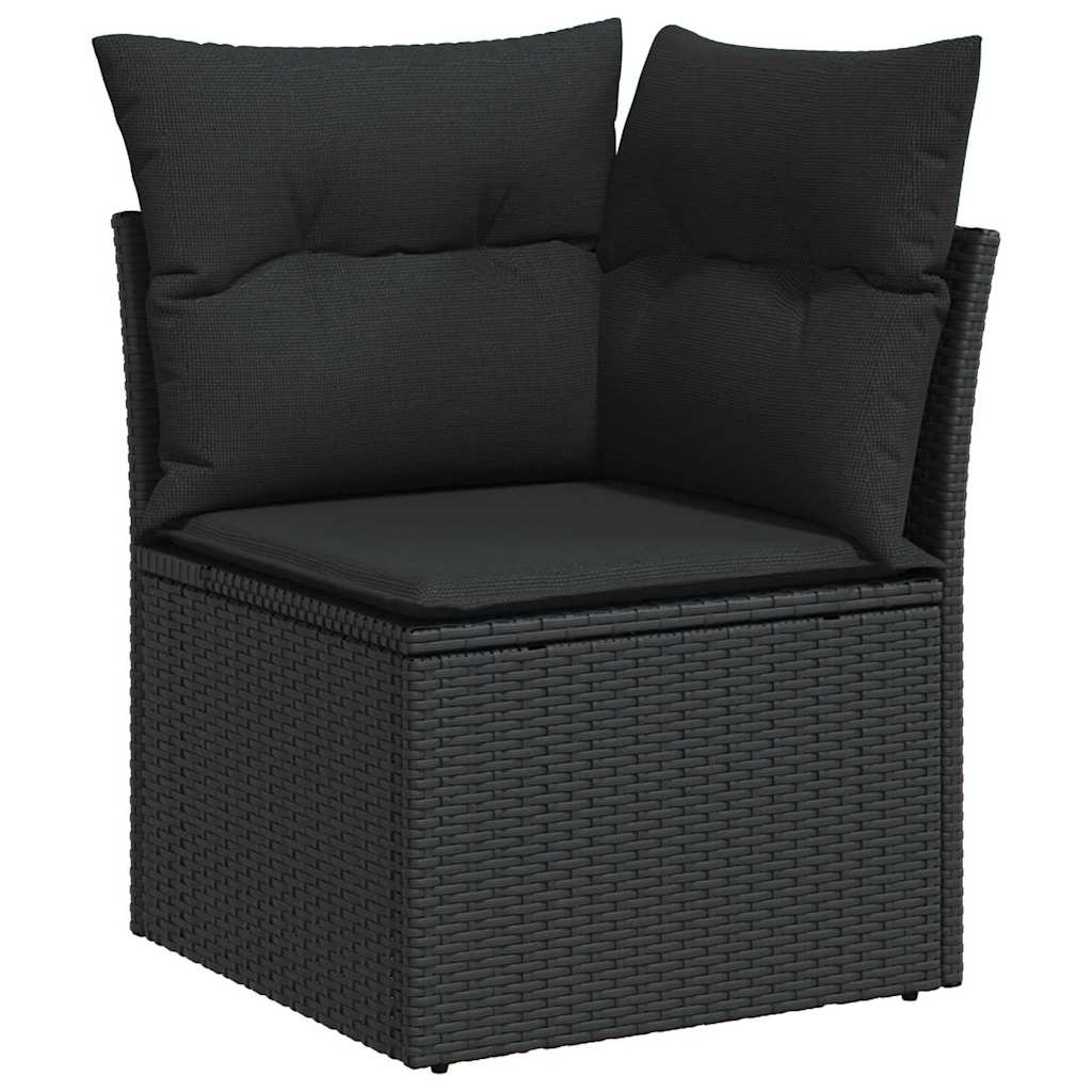 Set Divano da Giardino 10 pcs Nero Rattan in Polipropilene