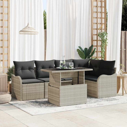 Set Divano da Giardino con cuscino 6 pcs Grigio chiaro