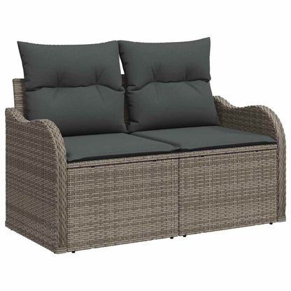 Set Divano da Giardino 9 pcs Grigio Rattan in Polipropilene
