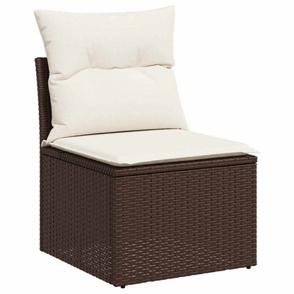 Set Divano da Giardino 5 pcs Marrone Rattan in Polipropilene