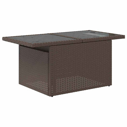 Set Divano da Giardino 7 pcs Marrone Poly Rattan