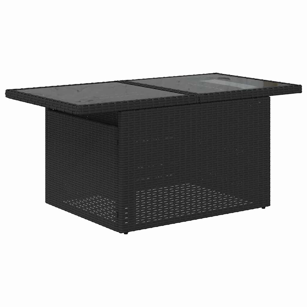 Set Divano da Giardino con archiviazione 6 pcs Nero Poly Rattan