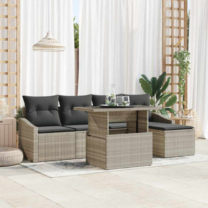 Set Divano da Giardino 6 pcs Grigio chiaro e grigio scuro
