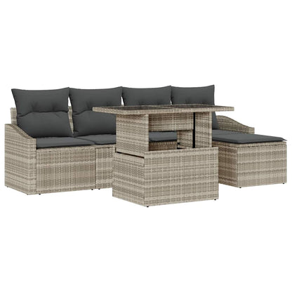 Set Divano da Giardino 6 pcs Grigio chiaro e grigio scuro