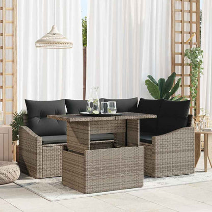 Set Divano da Giardino con cuscino con cuscino 5 pcs Grigio