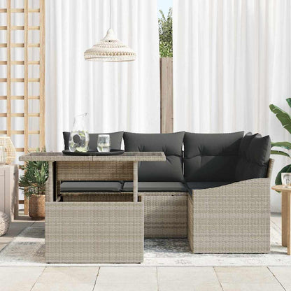 Set Divano da Giardino 5 pcs Grigio chiaro e grigio scuro