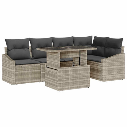 Set Divano da Giardino 6 pcs Grigio chiaro e grigio scuro