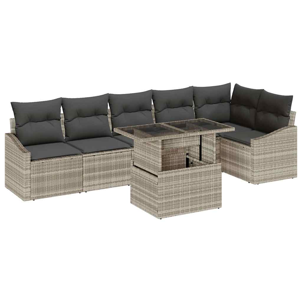Set Divano da Giardino 7 pcs Grigio chiaro e grigio scuro