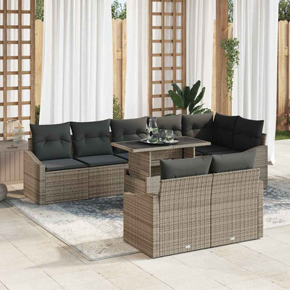 Set Divano da Giardino con cuscino con cuscino 9 pcs Grigio