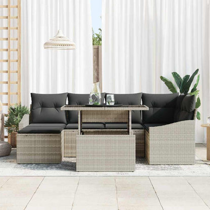 Set Divano da Giardino 7 pcs Grigio chiaro e grigio scuro
