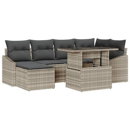Set Divano da Giardino 7 pcs Grigio chiaro e grigio scuro