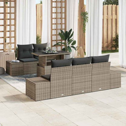 Set Divano da Giardino con cuscino con cuscino 6 pcs Grigio
