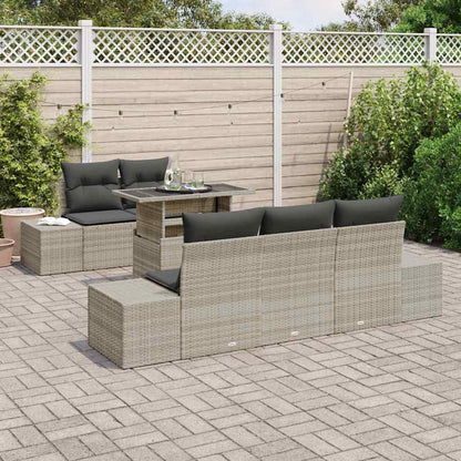 Set Divano da Giardino 6 pcs Grigio chiaro e grigio scuro