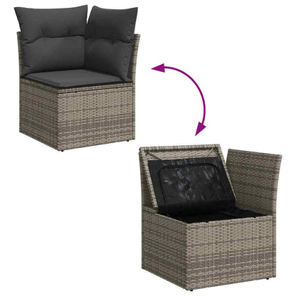 Set Divano da Giardino 6 pcs Grigio Poly Rattan