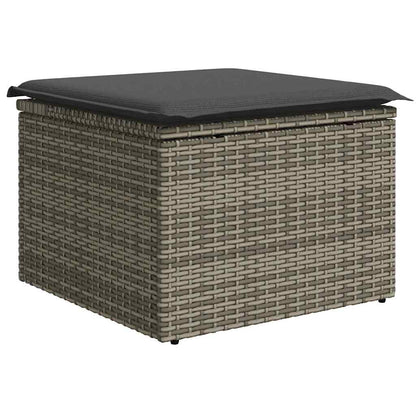 Set Divano da Giardino 8 pcs Grigio Poly Rattan