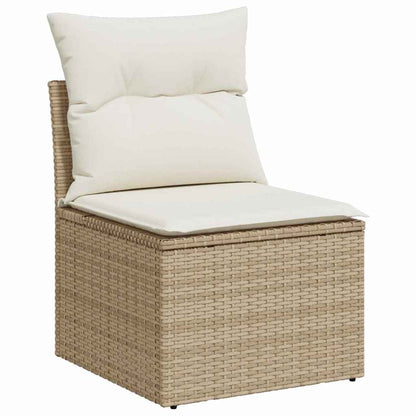 Set Divano da Giardino 6 pcs Beige Poly Rattan