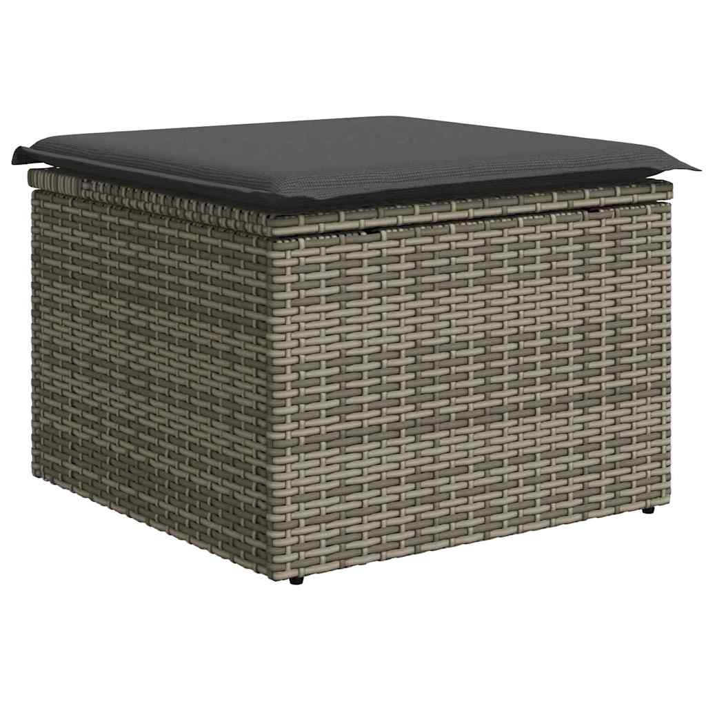 Set Divano da Giardino 6 pcs Grigio Poly Rattan