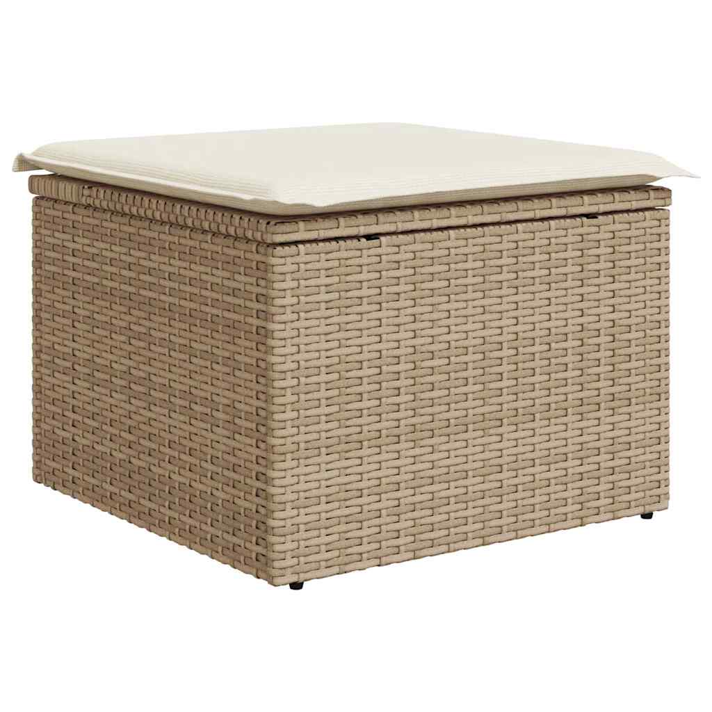 Set Divano da Giardino 6 pcs Beige Poly Rattan